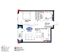71.6 kvm, 2 otaqlı studio mənzil