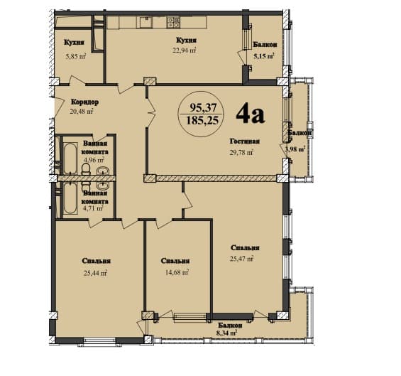 Renessans Palace w 4 комнаты 185,25 квм - 2