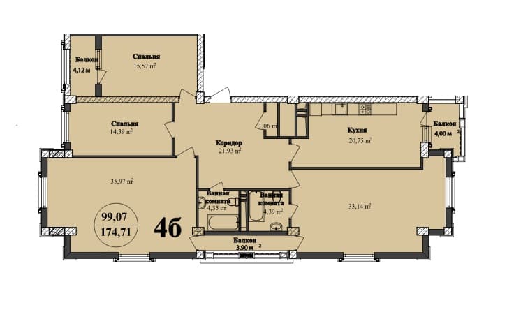 Renessans Palace v 4 otaqli 174,71 kvm - 2