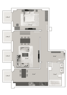 Knightsbridge Residence White City 2 ком, 89,50 кв.м.