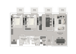 Knightsbridge Residence White City 3 комнаты, 94,60 кв.м.