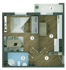 2 комнаты, 51,28 кв.м.