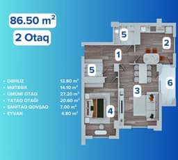 Хемсе Палас 2 комнаты, 86,50 кв.м.