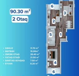 Хемсе Палас 2 комнаты, 90,30 кв.м.