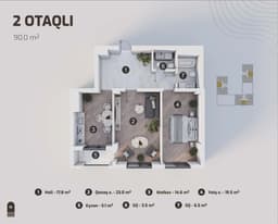 Marbel Residence 2 комнаты, 90 кв.м.