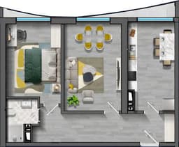 2 комнаты, 93,20 кв.м.