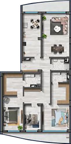 4 rooms, 219.50 sq.m