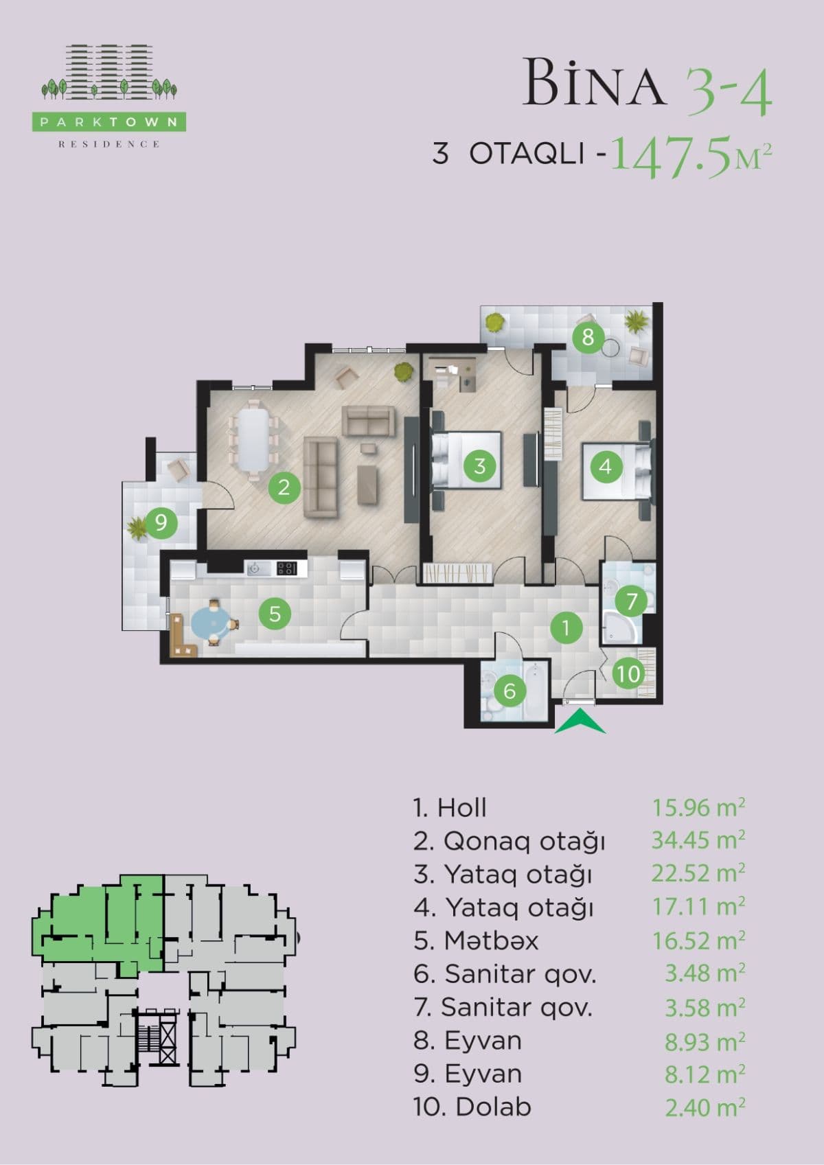 Parktown Residence 3 otaq 147.50 kvm