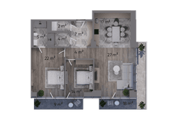 3 комнаты, 140,50 кв.м.