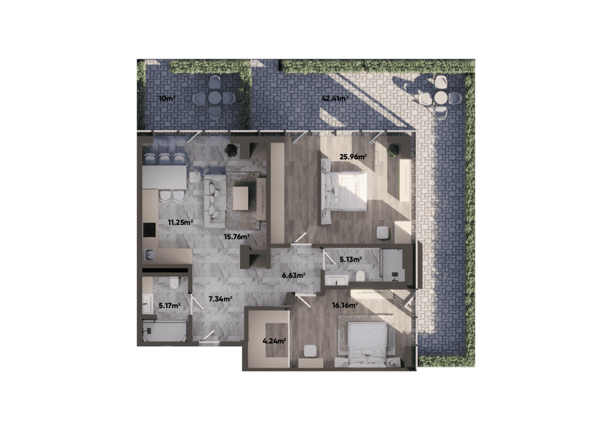 3 otaq, 169.20 kv.m.