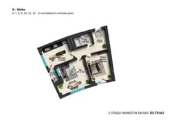 2 комнаты, 83,73 кв.м.