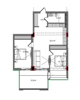 100.90 kvm, 3 otaqlı mənzil