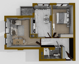 73.6 kvm, 2 otaqlı mənzil
