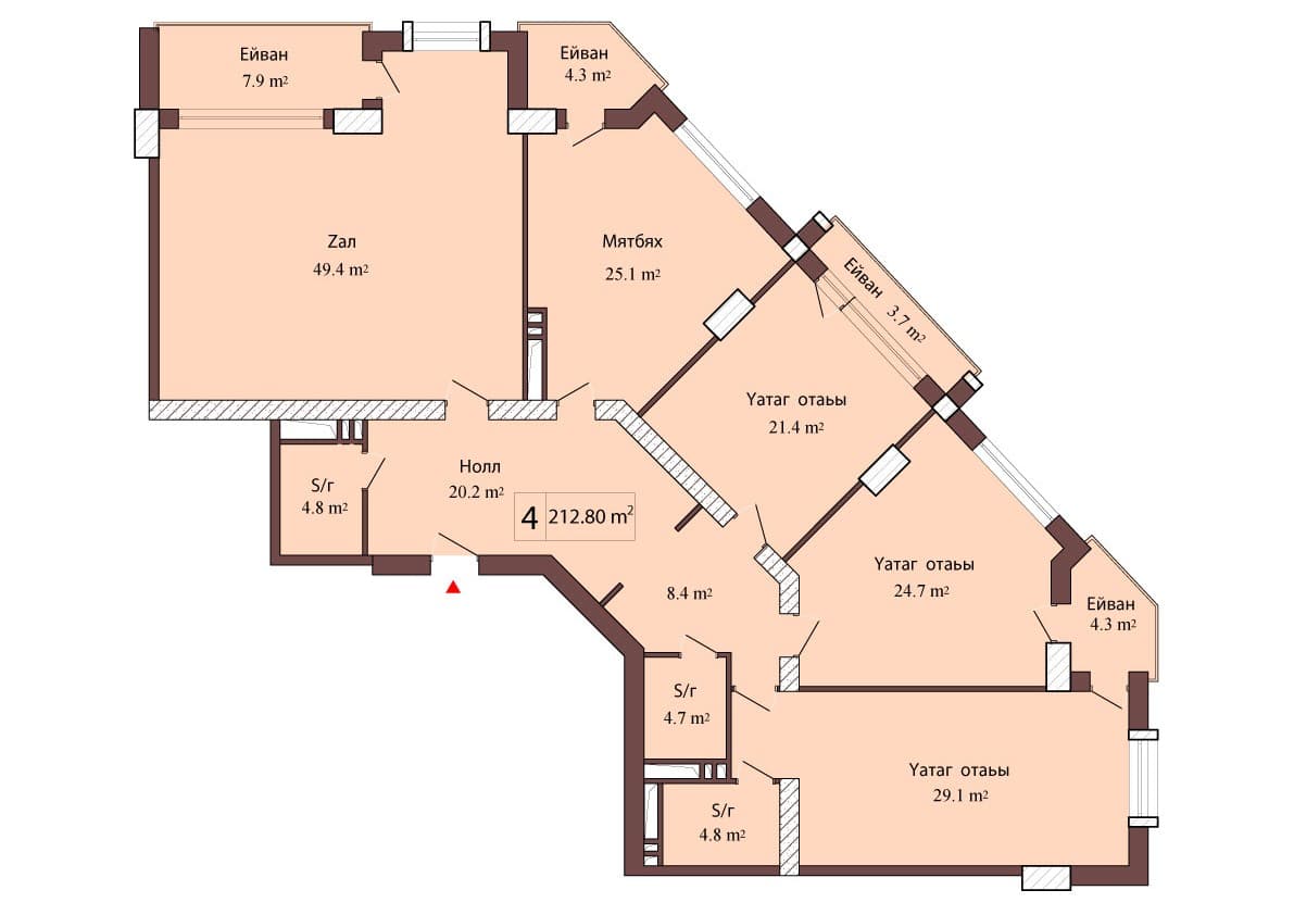 Luxe Home, 4 комнаты, 212,80 кв.м. - 2