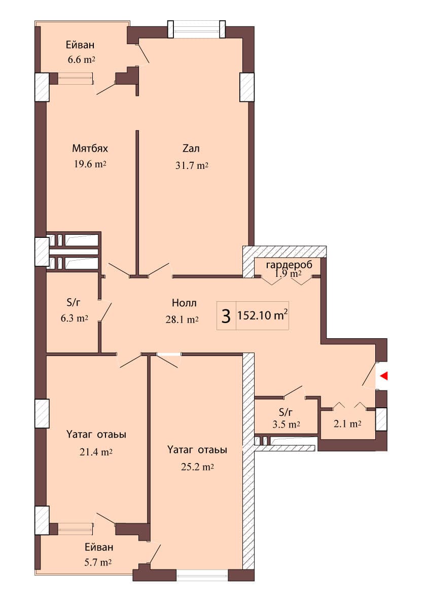 Luxe Home, 3 otaqlı, 152.10 kv.m - 2