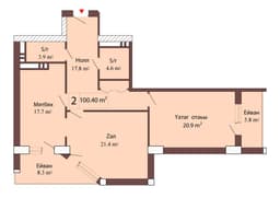 Luxe Home, 2 комнаты, 100,40 кв.м.