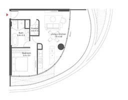 75.07 kvm, 2 otaqlı mənzil
