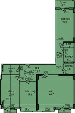 Sipark-Təbriz 3 комнаты 162,00 квм