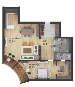 Dream Tower c 2 комнаты 129,10 квм