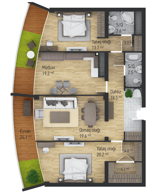 Dream Tower e 3 комнаты 120,00 квм - 2