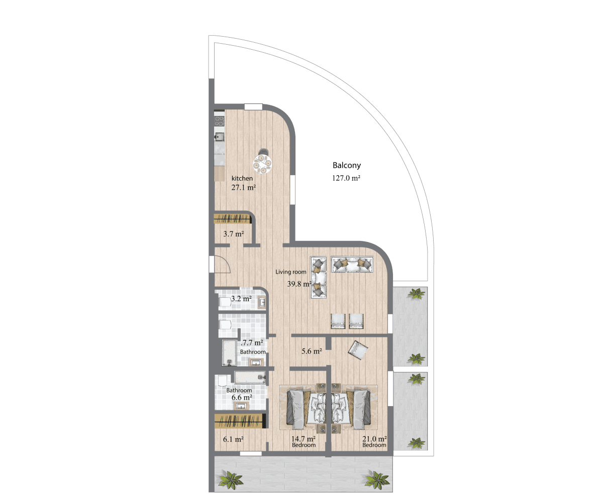 3 otaq, 209.5 kvm - 2