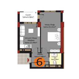 Baku Pearl Residence a 2 комнаты 60,00 квм