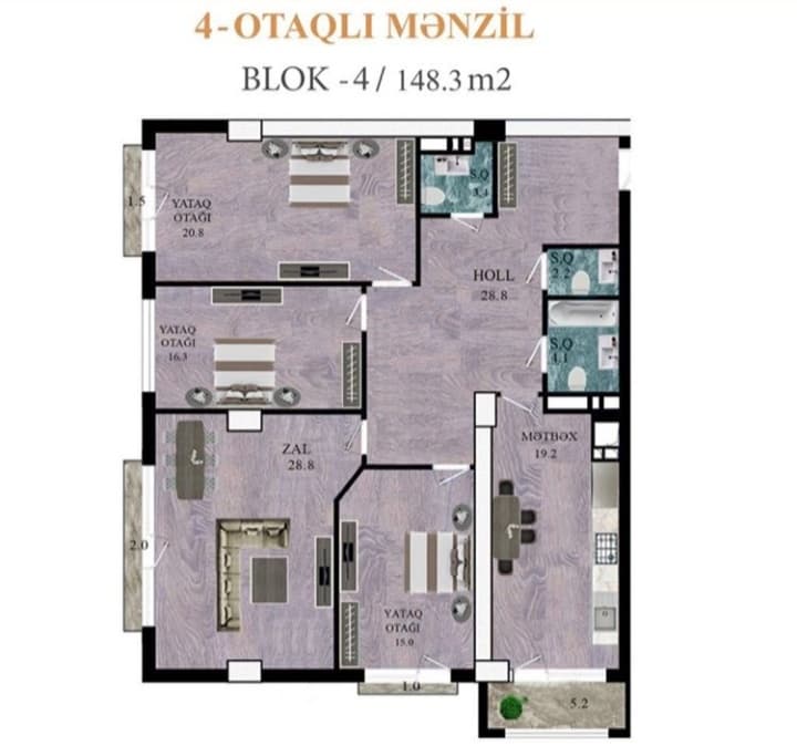 28Residence 4 otaq 148,30 kv.m.