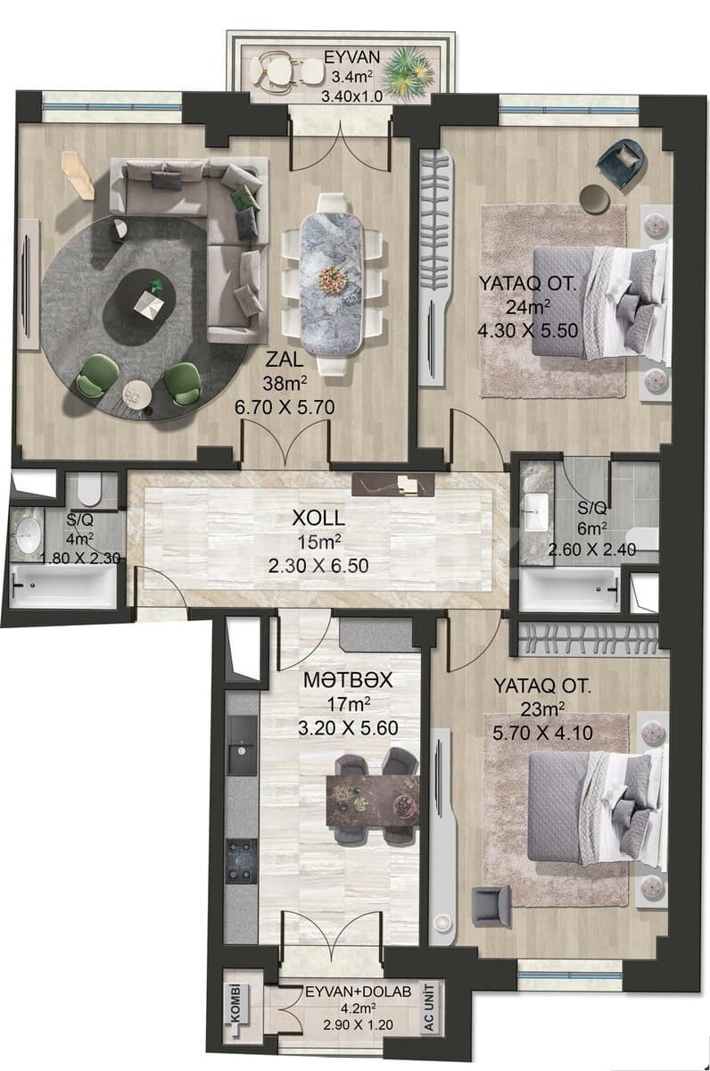 Majestik Palace h 3 комнаты 145,00 квм - 2