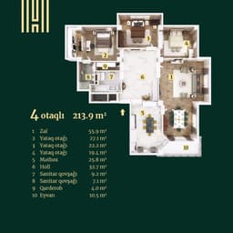Hillside Residence b 4 комнаты 213,90 квм