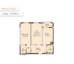 Luxe Home 2 комнат 92,30 квм