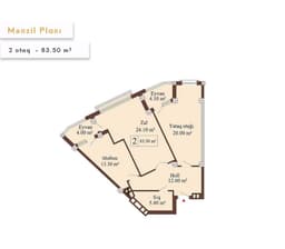 Luxe Home 2 комнат 83,50 квм