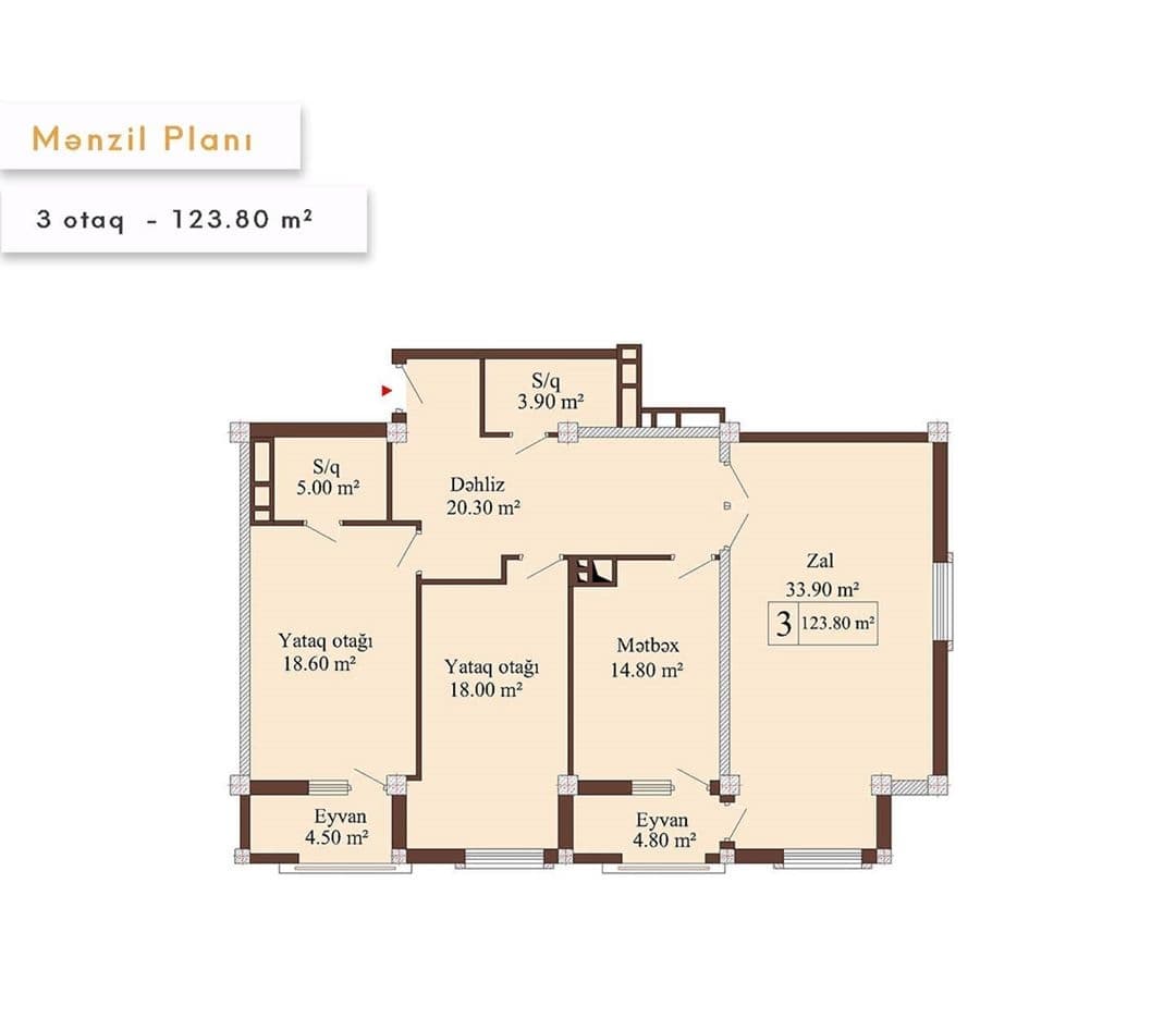 Luxe Home 3 комнат 123,80 квм - 2