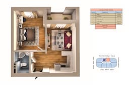 Zumrud Residence 2 комнаты 52,00 квм