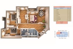 Zumrud Residence 3 комнаты 134,00 квм