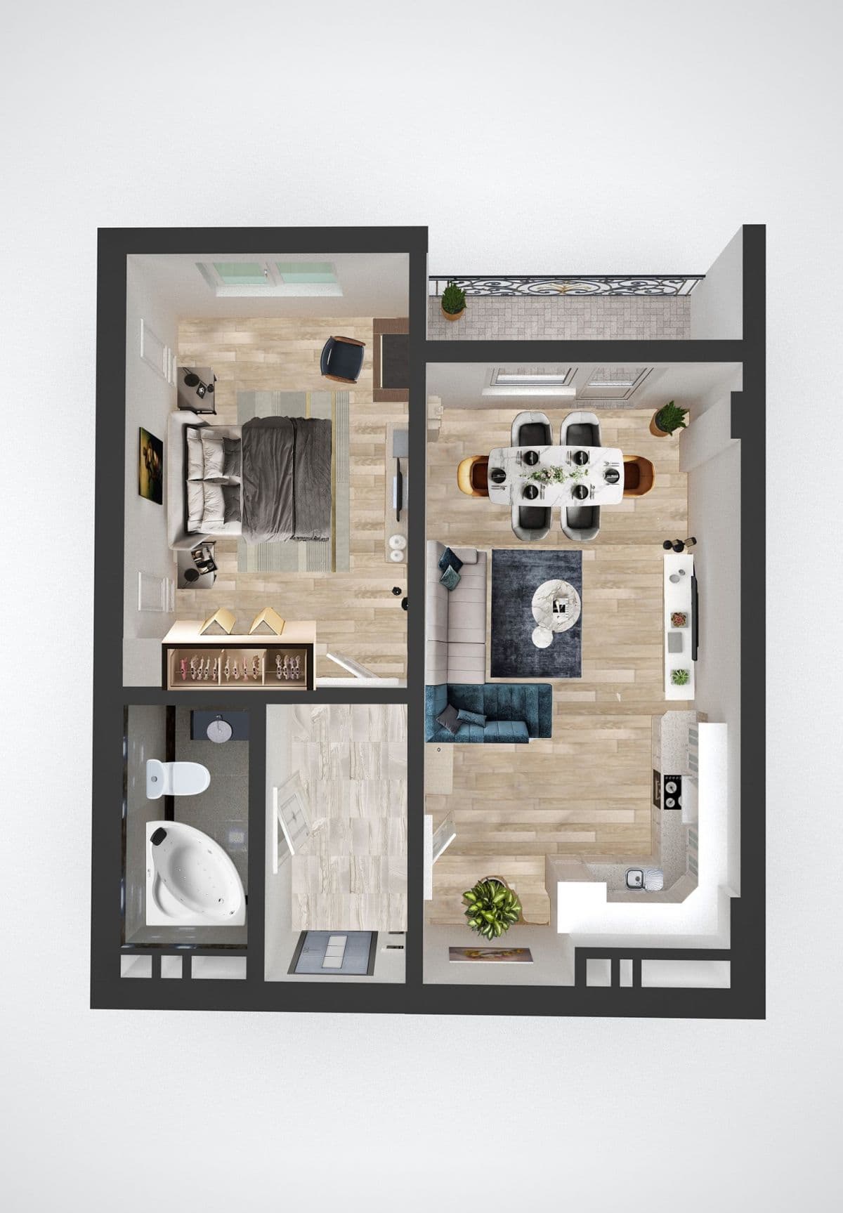 Zirvə Park 1 комнат 57.12 квм - 2