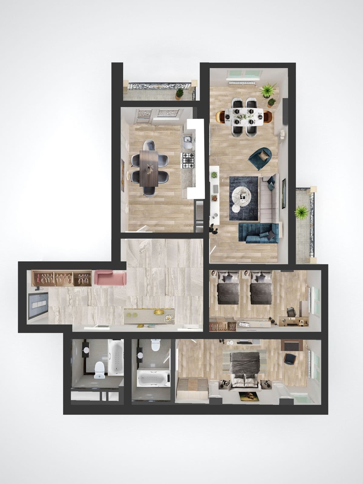 Zirvə Park 3 комнат 136.15 квм - 2