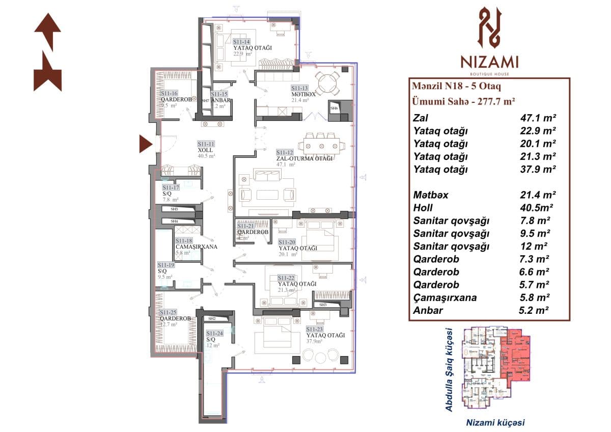 Nizami Boutique House 5 otaq 277.70 kvm - 2