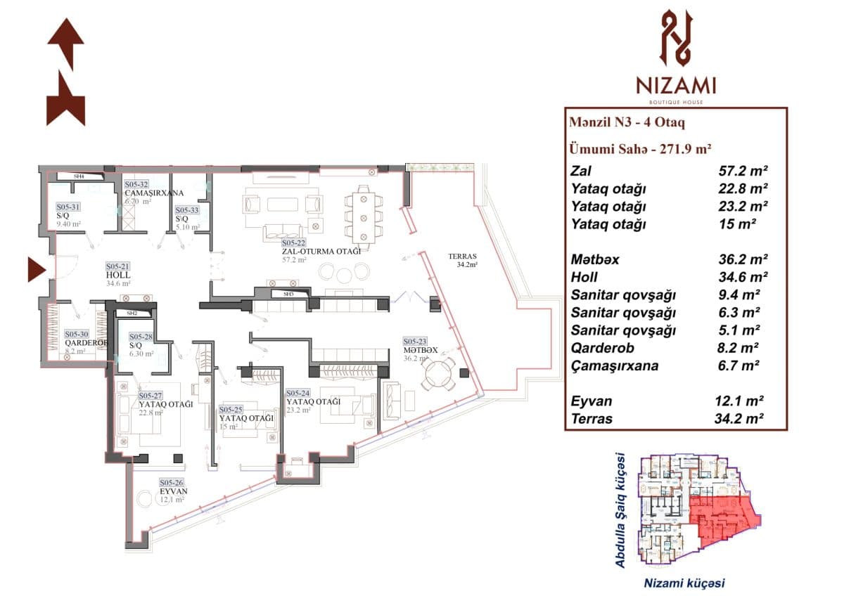 Nizami Boutique House 4 rooms 271.90 sqm - 2