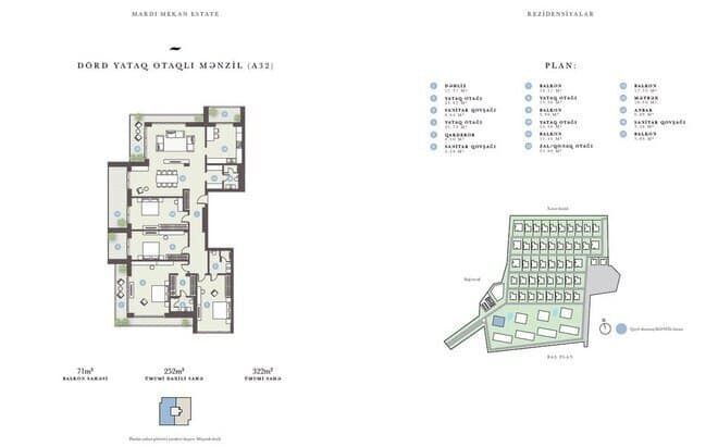 322 kvm, 5 otaqlı mənzil - 2