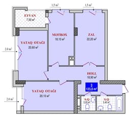 Grand Plaza 3 комнаты 123,00 квм