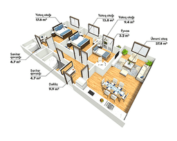 SkyHome 3 комнаты 97.60 квм