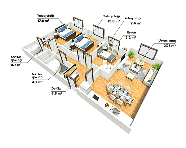 SkyHome 3 otaq 91.80 kvm