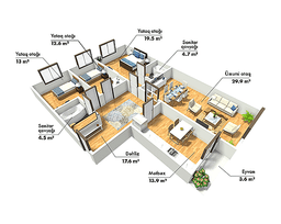 SkyHome 4 комнаты 120.00 квм