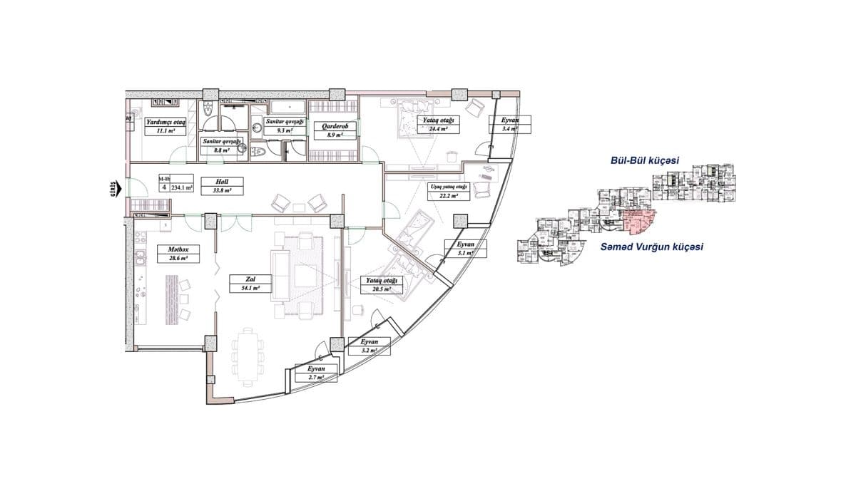 Vurgun Residence 5 otaqli 203,50 kvm - 1