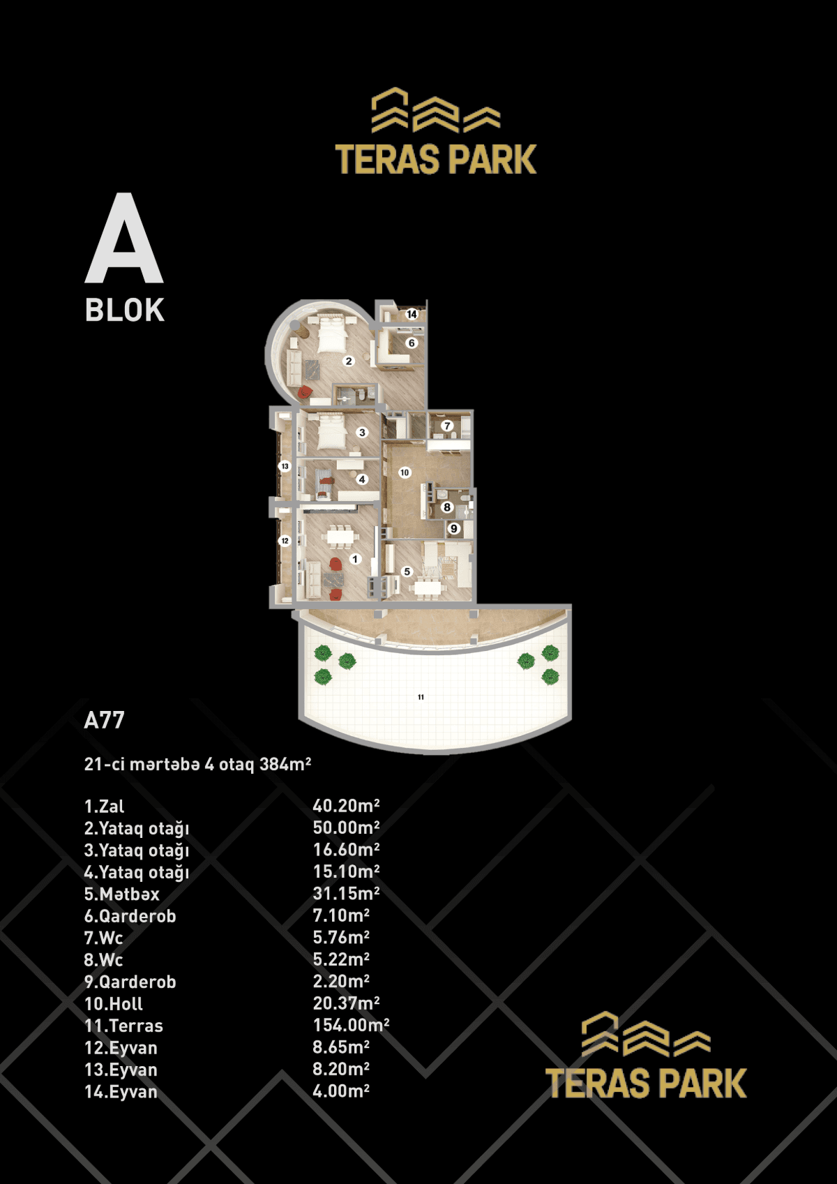 Teras Park 4 комнаты 384,00 квм - 2