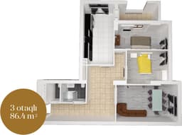28 Park Residence 3 комнаты 119,00 квм
