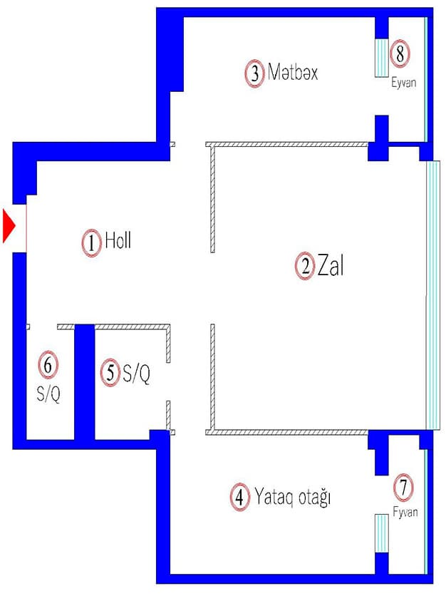 Baku Galaxy Park 2 otaqli 107,60 kvm