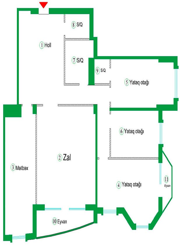 Baku Galaxy Park 4 otaqli 178,05 kvm