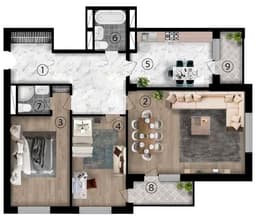 3 комнаты, 111,20 кв.м.