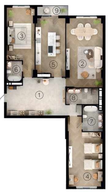 Baku City Residence Khatai 3 otaq 170,00 kvm